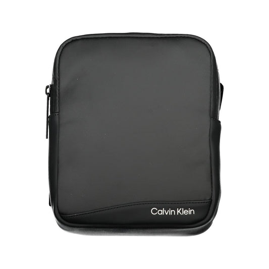 Calvin Klein Sleek Black Recycled Polyester Shoulder Bag